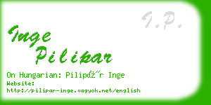 inge pilipar business card